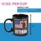 4th of July Saluting Veteran American Flag Reusable Ceramic Coffee Mug 12 oz.